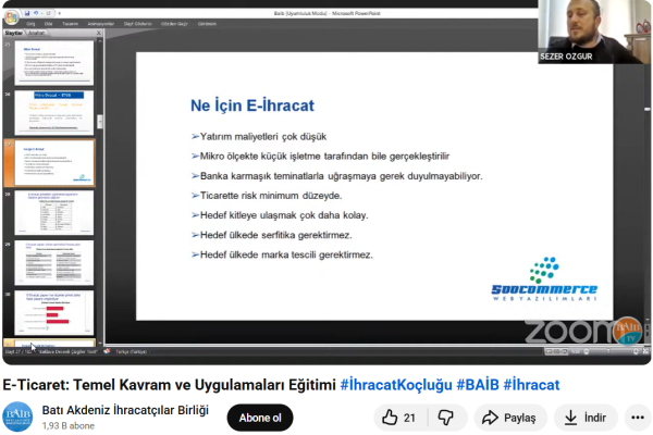 Wir haben ein Online-Seminar zum Ecommerce bei den Westmediterranen Ecommerce-eurverbänden durchgeführt.