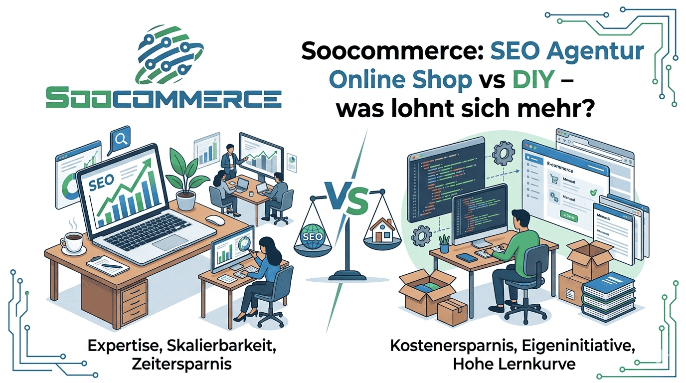 Soocommerce: SEO Agentur Online Shop vs DIY – was lohnt sich mehr?