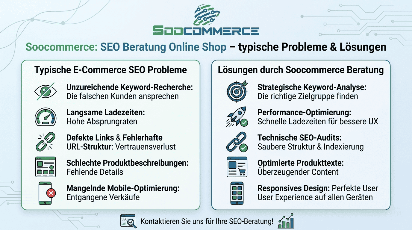 Soocommerce: SEO Beratung Online Shop – typische Probleme & Lösungen